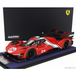   FERRARI  499P 3.0L TURBO V6 N 24 MODIFICATA LAUNCH VERSION 2024 - CON VETRINA - WITH SHOWCASE  RED WHITE BLACK