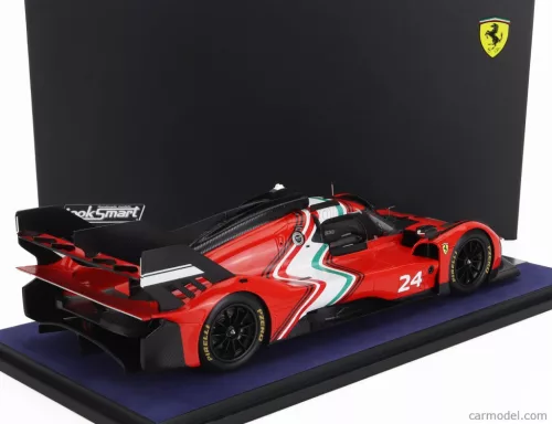 FERRARI  499P 3.0L TURBO V6 N 24 MODIFICATA LAUNCH VERSION 2024 - CON VETRINA - WITH SHOWCASE  RED WHITE BLACK