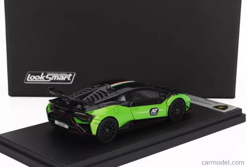 LAMBORGHINI  HURACAN STO LP640-2 N 10 ITALIAN STRIPE 2023 - 10th ANNIVERSARY  GREEN BLACK