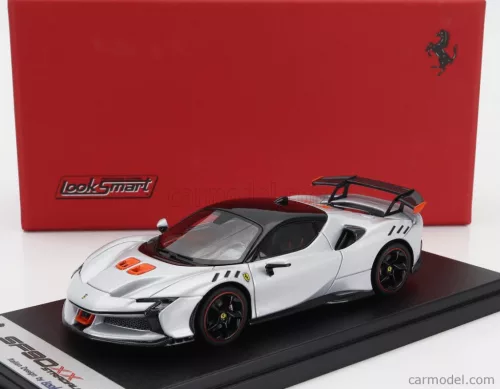 FERRARI  SF90 XX STRADALE 2024  BIANCO ARTICO - WHITE MET ORANGE BLACK