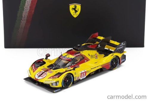 FERRARI  499P 3.0L TURBO V6 TEAM AF CORSE N  83 24h LE MANS 2024 ROBERT KUBICA - ROBERT SHWARTZMAN - YIFEI YE  YELLOW RED