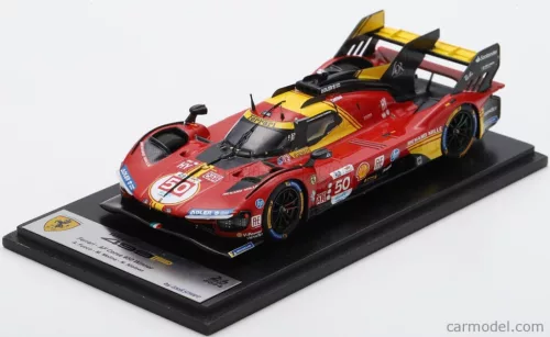 FERRARI  499P 3-0L TURBO V6 TEAM FERRARI AF CORSE N 50 WINNER 24h LE MANS 2024 ANTONIO FUOCO - MIGUEL MOLINA - NICKLAS NIELSEN  RED YELLOW BLACK