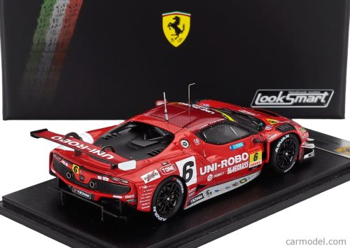 FERRARI  296 GT3 3.0L TWIN TURBO V6 TEAM UNI-ROBO BLUEGRASS FERRARI VELOREX N 6 GT300 SUPER GT 2025 YOSHIAKI KATAYAMA - ROBERTO MEHRI MUNTAN  RED WHITE