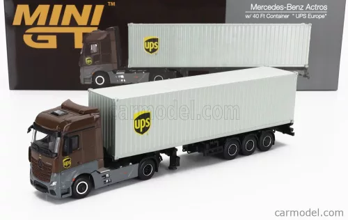 MERCEDES BENZ  ACTROS 2 GIGASPACE 1851 BLUE EFFICIENT POWER TRUCK LHD UPS CONTAINER 40' 2016  BROWN GREY