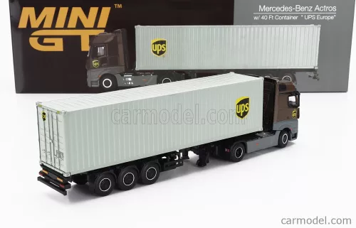 MERCEDES BENZ  ACTROS 2 GIGASPACE 1851 BLUE EFFICIENT POWER TRUCK LHD UPS CONTAINER 40' 2016  BROWN GREY