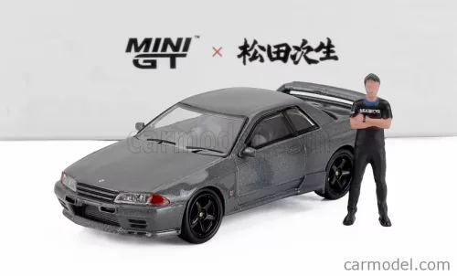 NISSAN  SKYLINE GT-R (R32) NISMO RHD 1992 WITH TSUGIO MATSUDA FIGURES  GREY MET