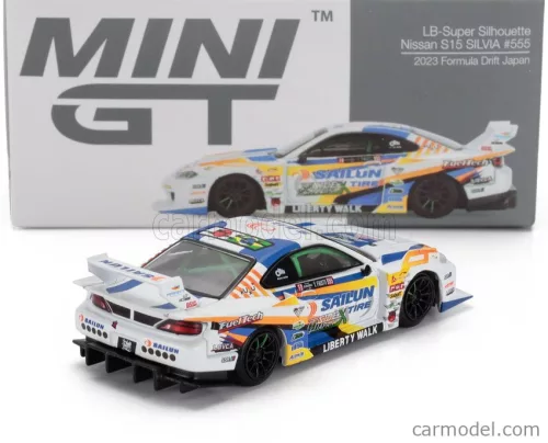 NISSAN  SILVIA (S15) LB SUPER SILHOUETTE N 555 FORMULA DRIFT JAPAN 2023  WHITE BLUE YELLOW