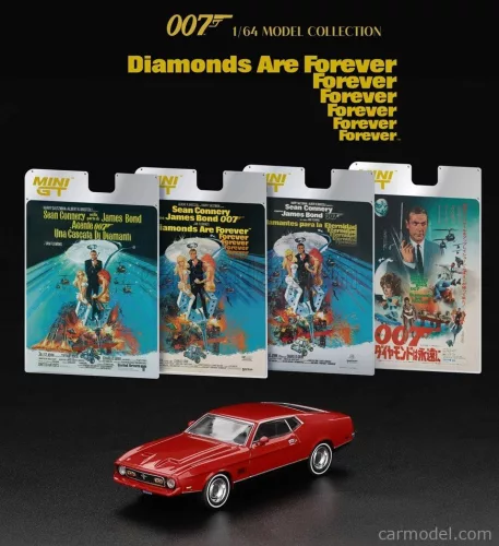 FORD USA  MUSTANG MACH-1 COUPE 1971 - 007 JAMES BOND - DIAMONDS ARE FOREVER - UNA CASCATA DI DIAMANTI - SPANISH BLISTER PACKAGING  RED