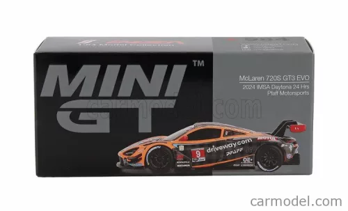McLAREN  720S GT3 EVO 4.0L TURBO V8 TEAM PFAFF MOTORSPORT N 9 IMSA 24h DAYTONA 2024 JAMES HINCHCLIFFE - OLIVER JARVIS - MARVIN KIRCHHOFER - ALEXANDER ROSSI  ORANGE BLACK