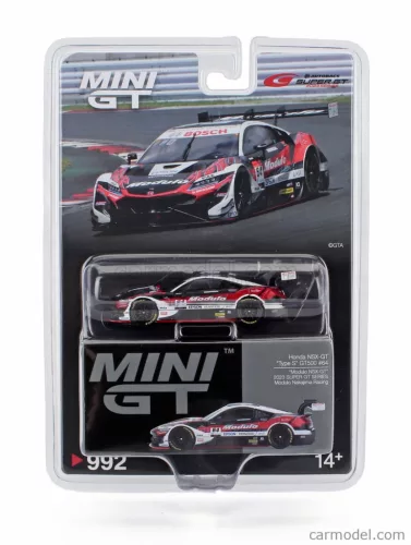 HONDA  NSX-GT TEAM MODULO NAKAJIMA RACING N 64 GT500 CLASS SUPER GT 2023 TAKUYA IZAWA - KAKUNISHIN OHTA  WHITE BLACK RED