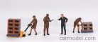 FIGURES  SET 4X UPS DRIVERS AND WORKERS  BROWN