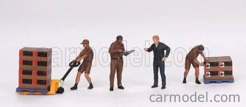 FIGURES  SET 4X UPS DRIVERS AND WORKERS  BROWN