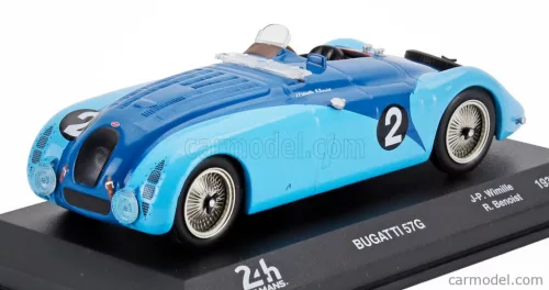 BUGATTI  TYPE 57G 3.3L TEAM ROGER LABRIC N 2 WINNER 24h LE MANS 1937 JEAN PIERRE WIMILLE - ROBERT BENOIST  2 TONE BLUE