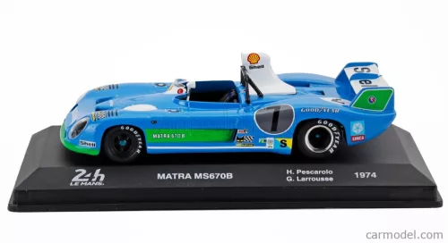 MATRA SIMCA  MS670B 3.0L V12 TEAM MATRA SPORT N 7 WINNER 24h LE MANS 1974 HENRI PESCAROLO - GERARD LARROUSSE  BLUETTE GREEN WHITE