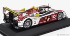 AUDI  R10 TDI 5.5L TURBO V12 TEAM AUDI SPORT NORTH AMERICA N 2 WINNER 24h LE MANS 2008 RINALDO CAPELLO - TOM KRISTENSEN - ALLAN McNISH  SILVER RED YELLOW