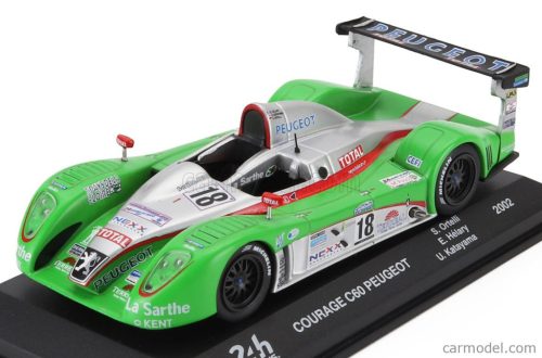 COURAGE  C60 PEUGEOT A32 3.2L TURBO V6 TEAM PESCAROLO SPORT N 18 24h LE MANS 2002 STEPHANE ORTELLI - UKYO KATAYAMA - ERIC HELARY  GREEN SILVER