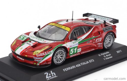 FERRARI  458 ITALIA GT2 4.5L V8 TEAM AF CORSE N 51 24h LE MANS 2011 GIANCARLO FISICHELLA - GIANMARIA BRUNI - TONI VILANDER  RED
