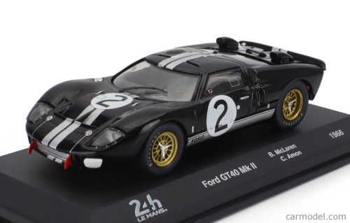 FORD USA  GT40 MKII 7.0L V8 TEAM SHELBY AMERICAN INC. N 2 WINNER 24h LE MANS 1966 BRUCE McLAREN - CHRIS AMON  BLACK WHITE