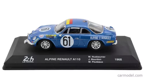RENAULT  ALPINE A110 GORDINI TEAM ECURIE LEOPARD N 61 24h LE MANS 1968 JACQUES BOURDON - MAURICE NUSSBAUMER - MICHEL POUTEAUX  BLUE MET
