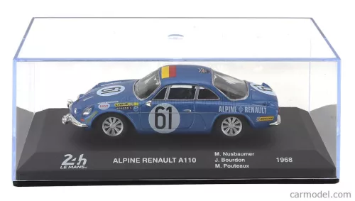 RENAULT  ALPINE A110 GORDINI TEAM ECURIE LEOPARD N 61 24h LE MANS 1968 JACQUES BOURDON - MAURICE NUSSBAUMER - MICHEL POUTEAUX  BLUE MET