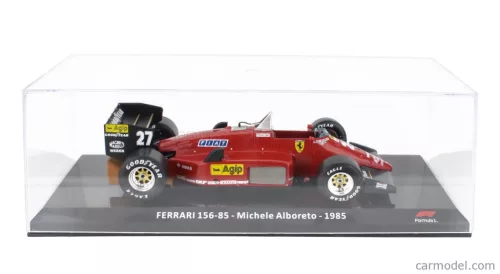 FERRARI  F1  156-85 N 27 SEASON 1985 MICHELE ALBORETO - CON VETRINA - WITH SHOWCASE  RED BLACK