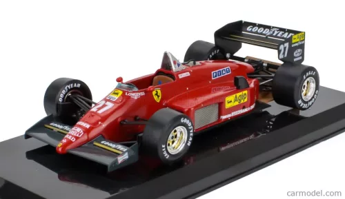 FERRARI  F1  156-85 N 27 SEASON 1985 MICHELE ALBORETO - CON VETRINA - WITH SHOWCASE  RED BLACK