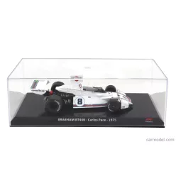   BRABHAM  F1  BT44B TEAM MARTINI RACING N 8 SEASON 1975 CARLOS PACE - CON VETRINA - WITH SHOWCASE  WHITE