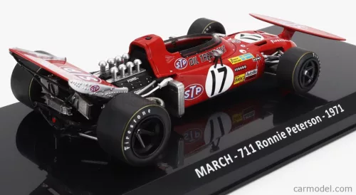 MARCH  F1  711 TEAM STP N 17 SEASON 1971 RONNIE PETERSON - CON VETRINA - WITH SHOWCASE  RED
