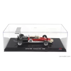   LOTUS  F1  TYPE 49B N 10 WORLD CHAMPION SEASON 1968 GRAHAM HILL - CON VETRINA - WITH SHOWCASE  RED WHITE GOLD
