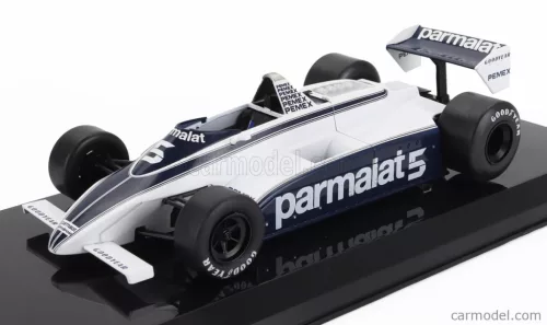 BRABHAM  F1  BT49C PARMALAT RACING TEAM N 5 WORLD CHAMPION SEASON 1981 NELSON PIQUET - CON VETRINA - WITH SHOWCASE  WHITE BLUE