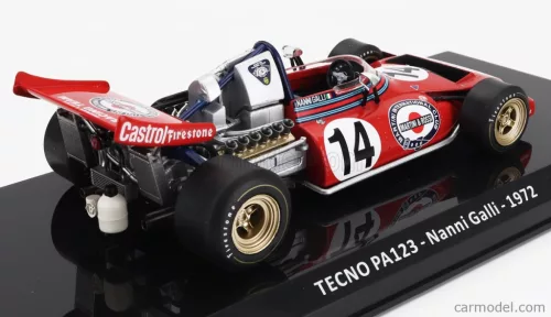 TECNO  F1  PA123 TEAM MARTINI RACING N 14 SEASON 1972 NANNI GALLI - CON VETRINA - WITH SHOWCASE  RED