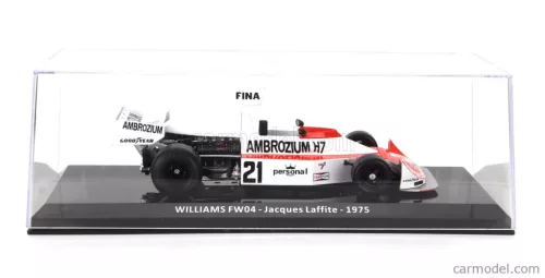 WILLIAMS  F1  FW04 N 21 SEASON 1975 JACQUES LAFFITE - CON VETRINA - WITH SHOWCASE  RED WHITE