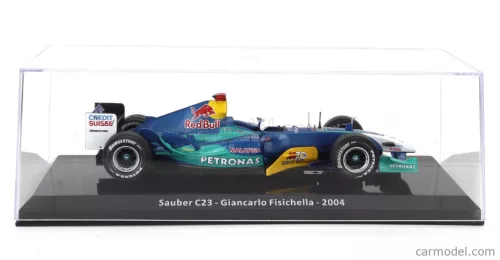 SAUBER  F1  C23 PETRONAS N 11 SEASON 2004 GIANCARLO FISICHELLA - CON VETRINA - WITH SHOWCASE  BLUE GREEN