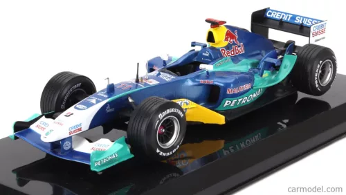 SAUBER  F1  C23 PETRONAS N 11 SEASON 2004 GIANCARLO FISICHELLA - CON VETRINA - WITH SHOWCASE  BLUE GREEN