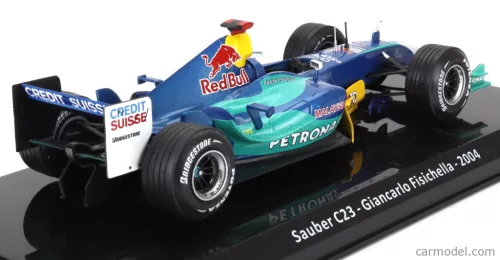 SAUBER  F1  C23 PETRONAS N 11 SEASON 2004 GIANCARLO FISICHELLA - CON VETRINA - WITH SHOWCASE  BLUE GREEN
