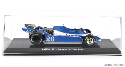 LIGIER  F1  JS11 N 26 SEASON 1979 JACQUES LAFFITE - CON VETRINA - WITH SHOWCASE  LIGHT BLUE WHITE
