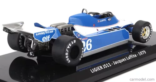 LIGIER  F1  JS11 N 26 SEASON 1979 JACQUES LAFFITE - CON VETRINA - WITH SHOWCASE  LIGHT BLUE WHITE