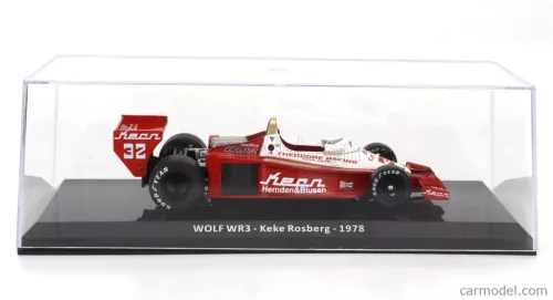 WILLIAMS  F1  WOLF WR3 N 32 SEASON 1978 KEKE ROSBERG - CON VETRINA - WITH SHOWCASE  RED WHITE