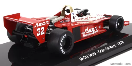 WILLIAMS  F1  WOLF WR3 N 32 SEASON 1978 KEKE ROSBERG - CON VETRINA - WITH SHOWCASE  RED WHITE