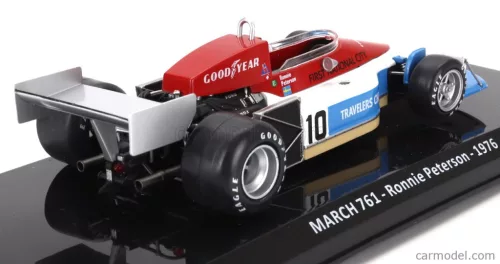MARCH  F1  761 N 10 SEASON 1976 RONNIE PETERSON - CON VETRINA - WITH SHOWCASE  BLUE WHITE RED