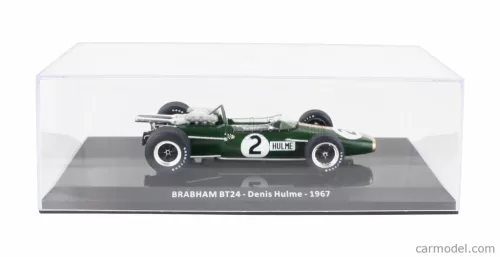 BRABHAM  F1  BT24 REPCO BT24 N 2 WORLD CHAMPION SEASON 1967 DENIS HULME - CON VETRINA - WITH SHOWCASE  GREEN GOLD