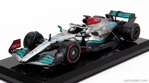 MERCEDES GP  F1 W13E TEAM MERCEDES-AMG PETRONAS F1 N 63 SEASON 2022 GEORGE RUSSELL - BLISTER BOX  SILVER GREEN