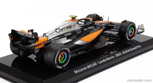 McLAREN  F1  MCL60 TEAM McLAREN N 4 2nd BRITISH GP 2023 LANDO NORRIS - BLISTER BOX  ORANGE BLACK