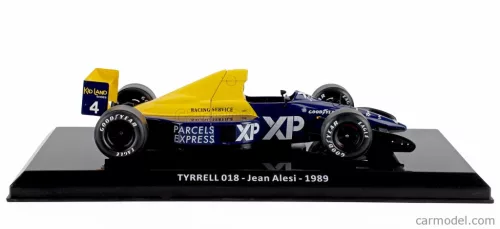 TYRRELL  F1  FORD 018 N 4 SEASON 1989 JEAN ALESI - BLISTER BOX  BLUE YELLOW