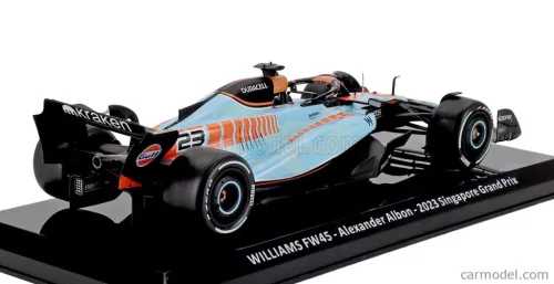 WILLIAMS  F1  FW45 TEAM WILLIAMS RACING GULF N 23 SINGAPORE GP 2023 ALEXANDER ALBON - BLISTER BOX  LIGH BLUE