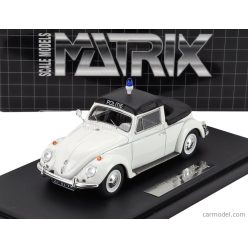   VOLKSWAGEN  MAGGIOLINO BEETLE KUIP COACH SEMICONVERTIBLE OPEN POLICE 1958  WHITE BLACK