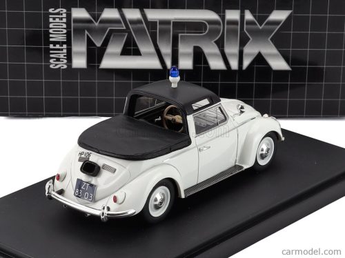 VOLKSWAGEN  MAGGIOLINO BEETLE KUIP COACH SEMICONVERTIBLE CLOSED POLICE 1958  WHITE BLACK