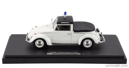 VOLKSWAGEN  MAGGIOLINO BEETLE KUIP COACH SEMICONVERTIBLE CLOSED POLICE 1958  WHITE BLACK