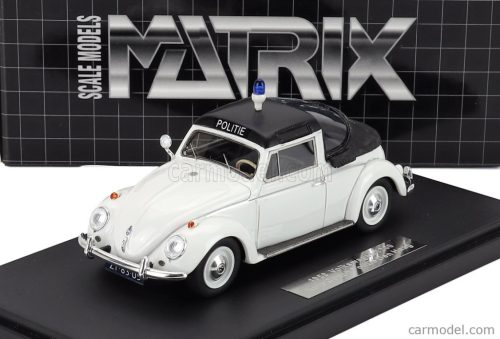VOLKSWAGEN  MAGGIOLINO BEETLE KUIP COACH SEMICONVERTIBLE CLOSED POLICE 1958  WHITE BLACK