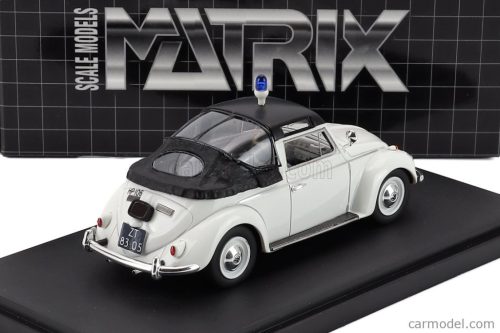 VOLKSWAGEN  MAGGIOLINO BEETLE KUIP COACH SEMICONVERTIBLE CLOSED POLICE 1958  WHITE BLACK